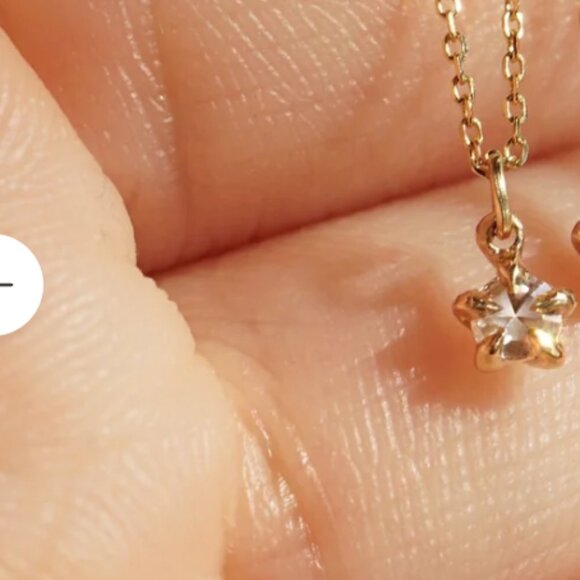 Laurie Fleming Rose Cut Diamond Moondew Necklace 14k Rose Gold - Picture 6 of 15